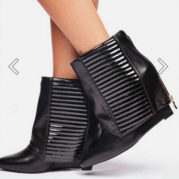 Azalea Wang Vegan Wedge Ankle Booties - Picture 2 of 4